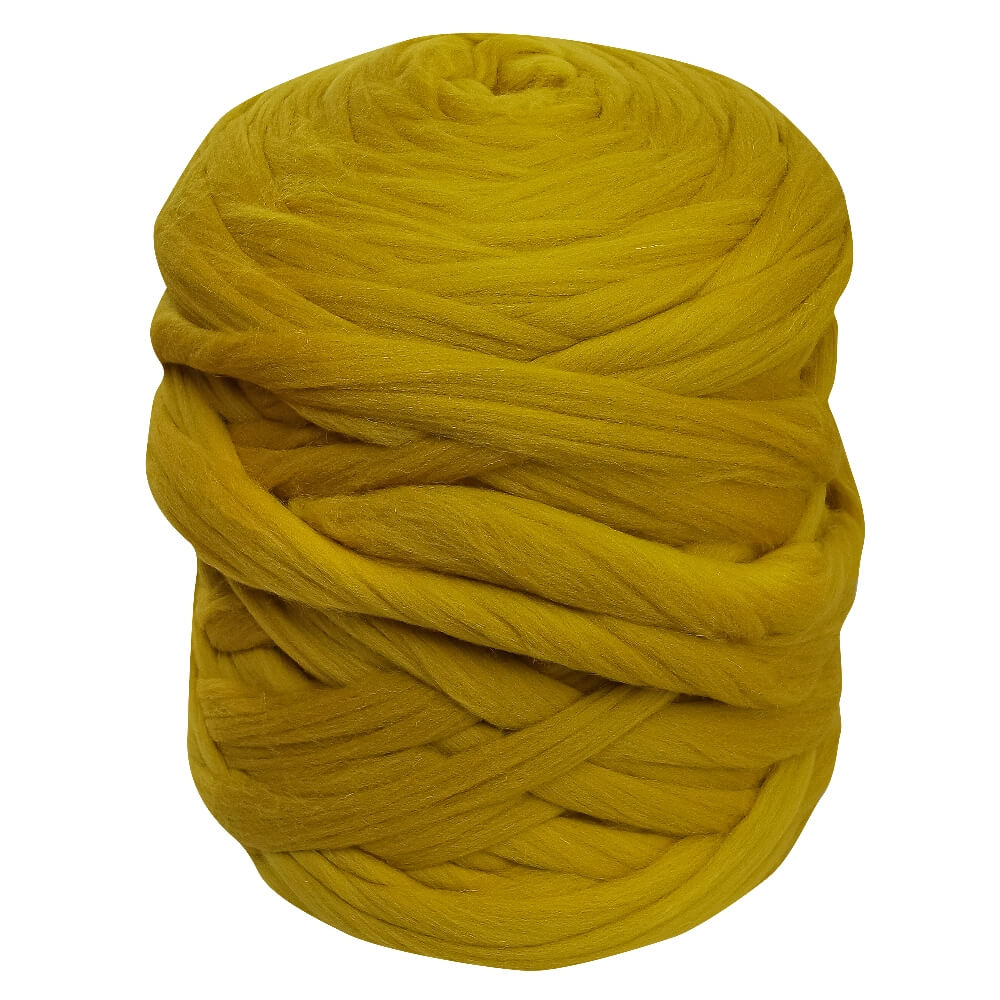 chunky yarn for hand knitting in mustard