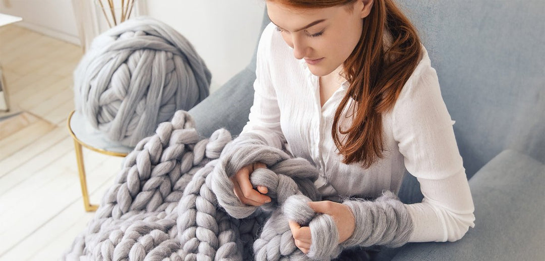 How Much Chunky Yarn Do I Need to Arm Knit a Blanket, or Throw?