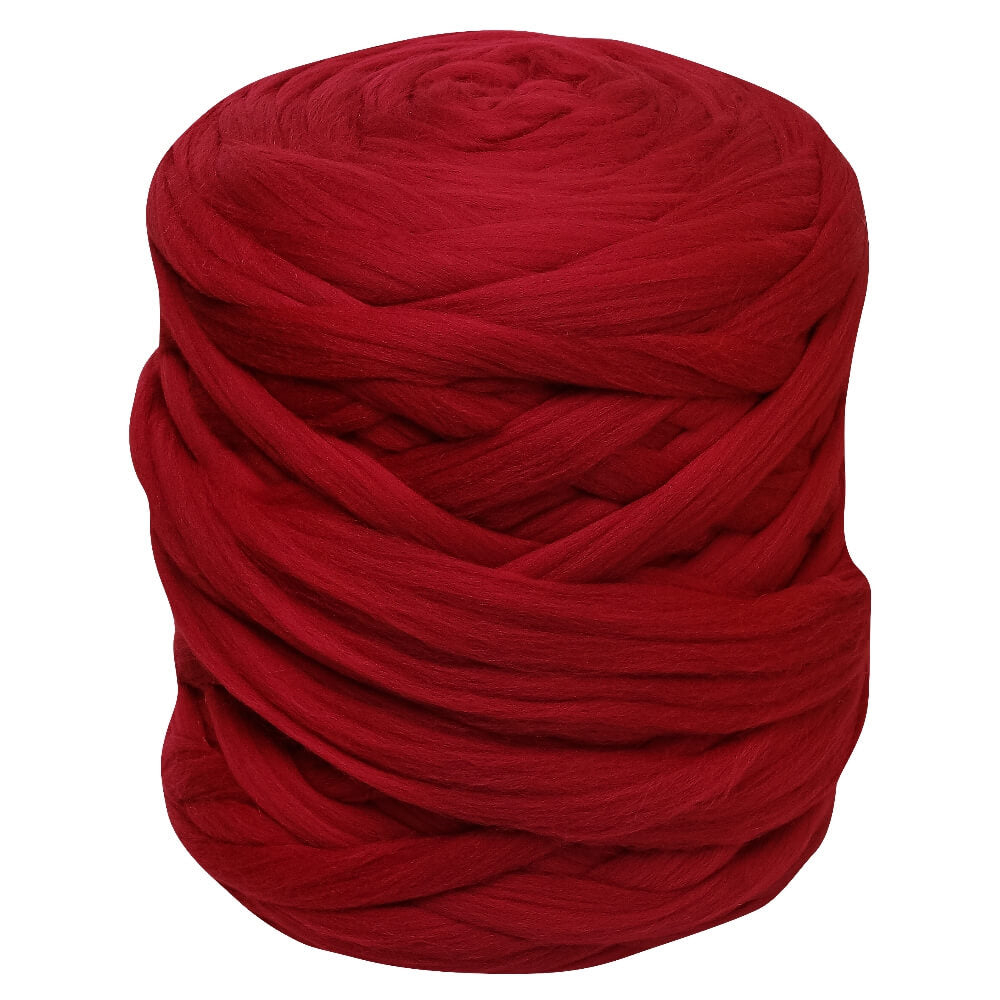 red merino wool roving ball for wet and needle felting