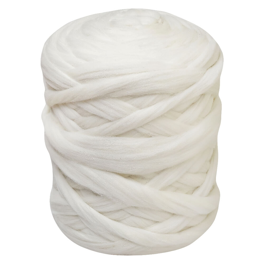 thick warm white color chunky knit yarn ball