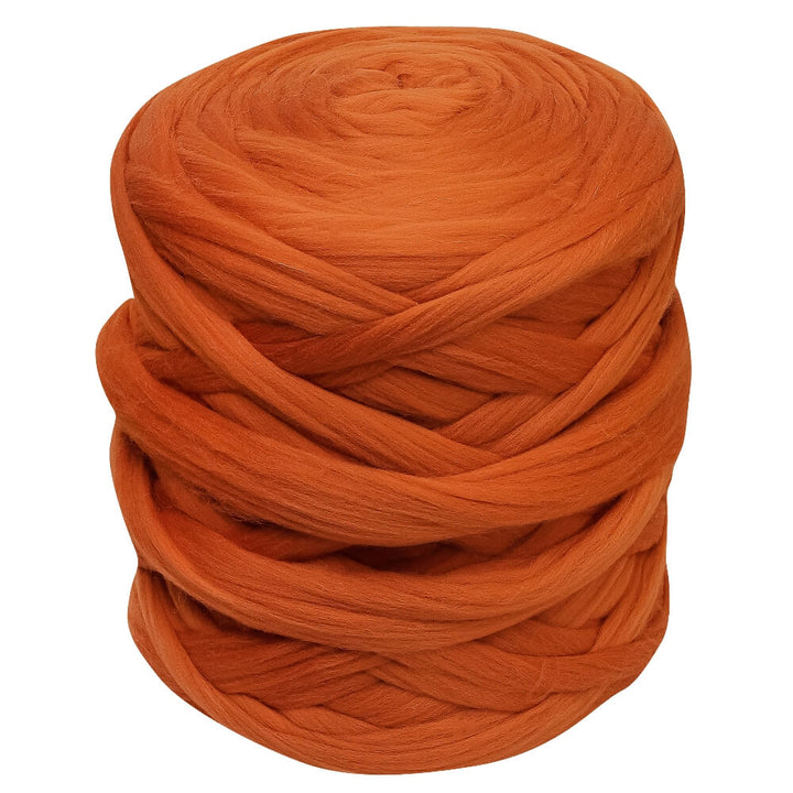 a giant thick yarn in burnt orange for weaving