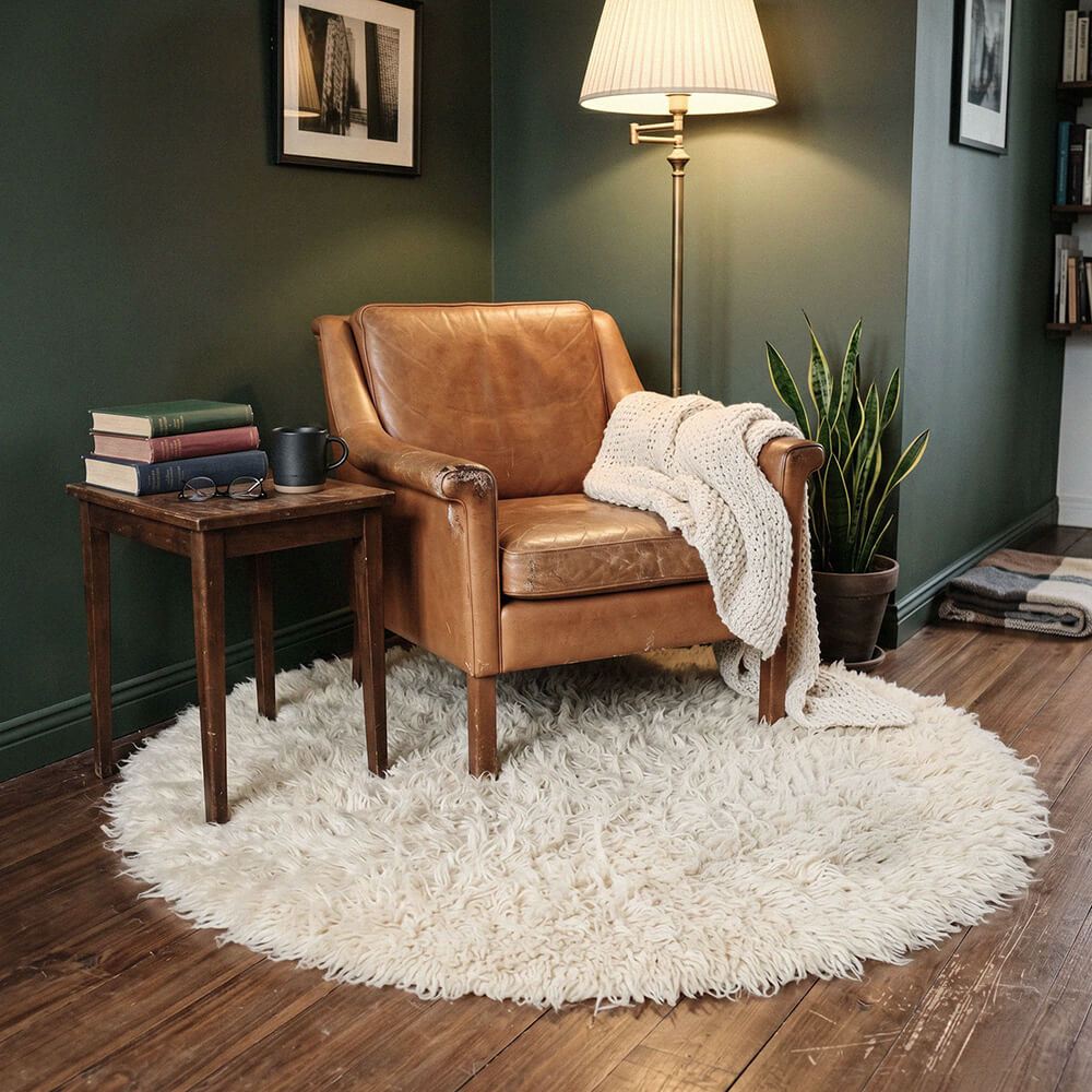 Round Flokati Rug 3.25" (8cm) Pile 1400 GSM