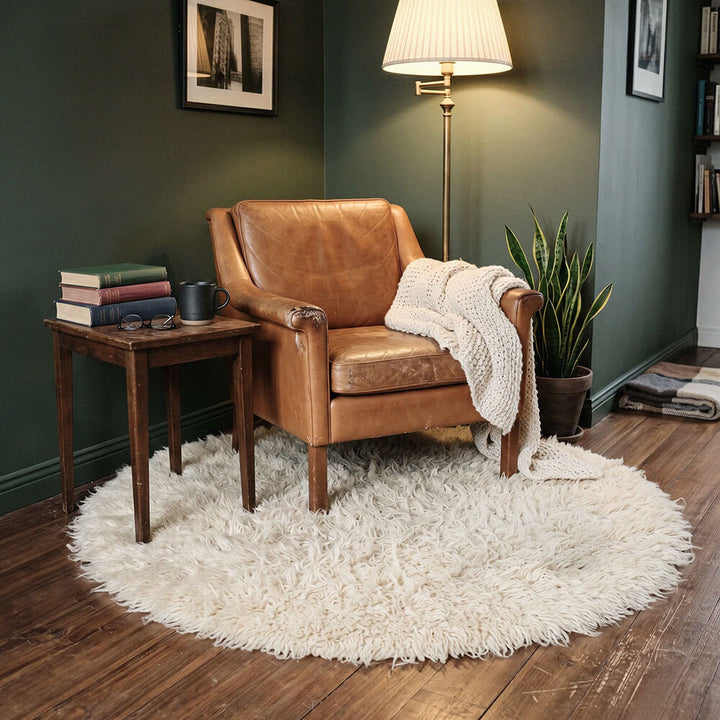 Round Flokati Rug 3.25" (8cm) Pile 1400 GSM