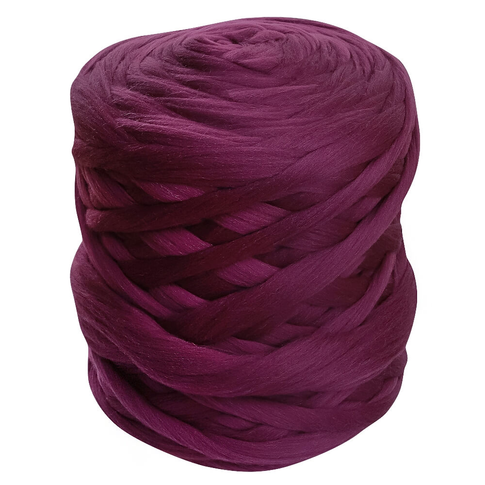 vibrant deep purple ball of chunky arm knit yarn