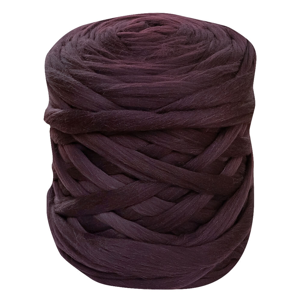 chunky yarn in aubergine or eggplant color