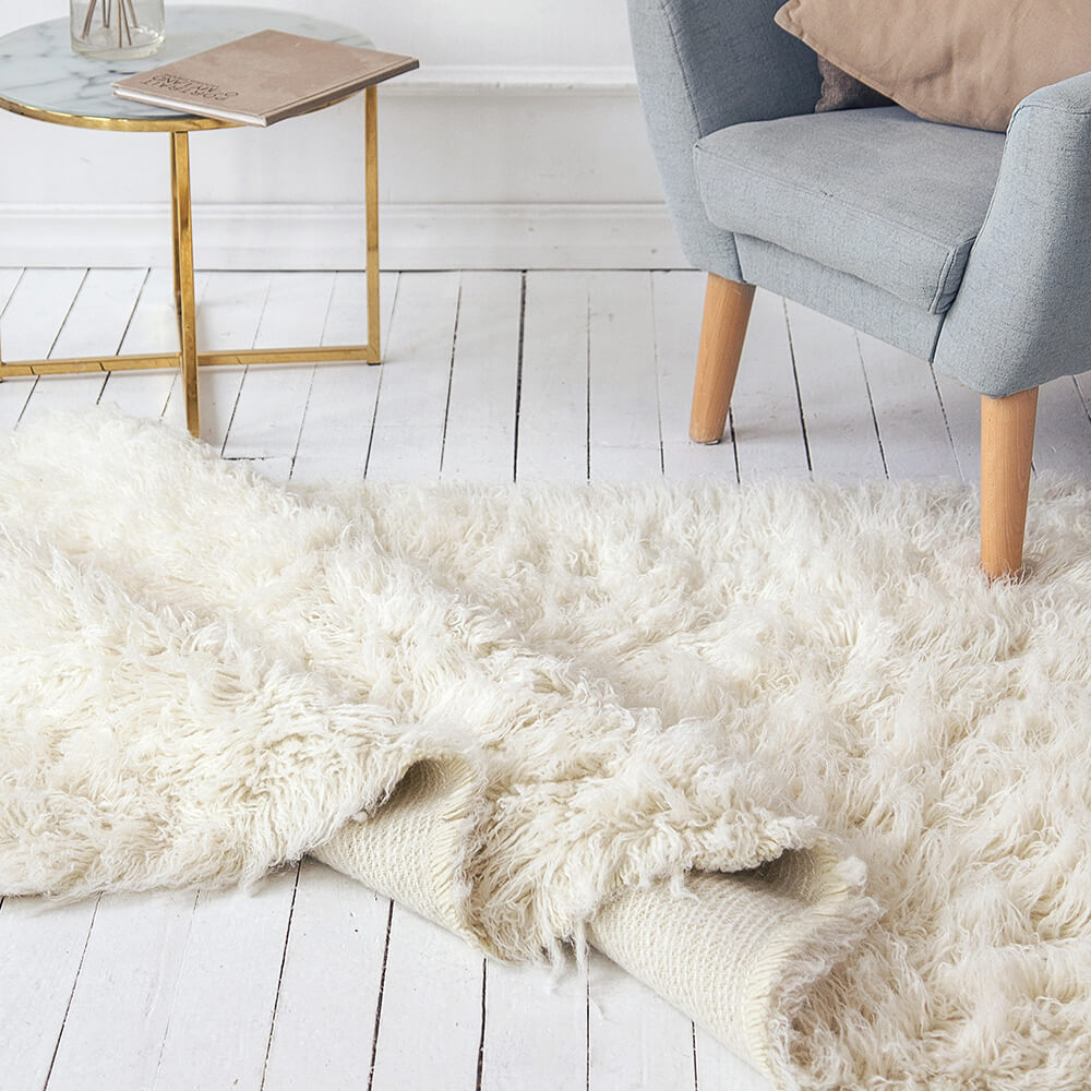 Natural Shag Flokati Rug 4" (10cm) Pile 2000 GSM