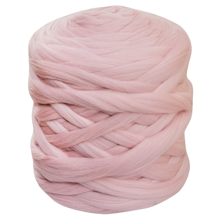 extreme thick merino wool roving ball in pink