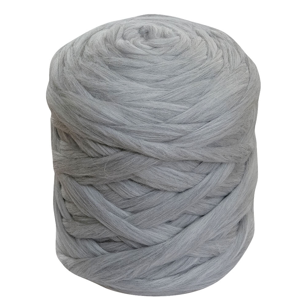 grey melange chunky knit wool yarn ball