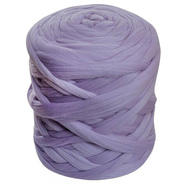 giant ball of chunky merino wool yarn in lavender