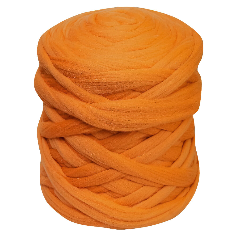 orange thick wool yarn ball