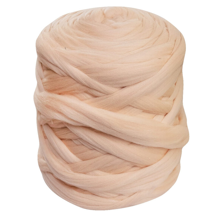 peach colour chunky wool yarn ball