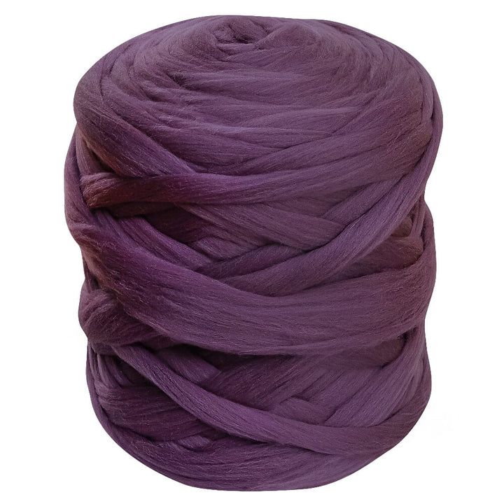 a ball of chunky merino wool yarn in mauve