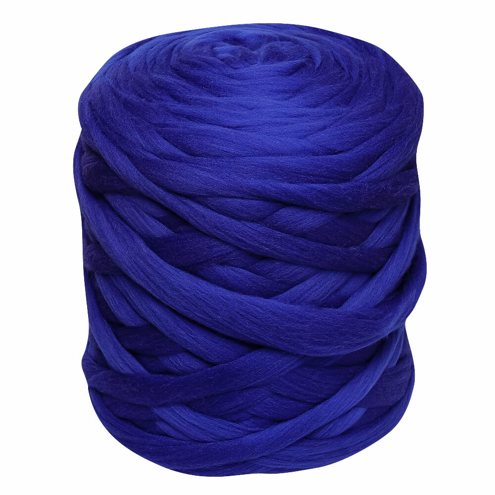 royal blue jumbo wool yarn for hand knitting